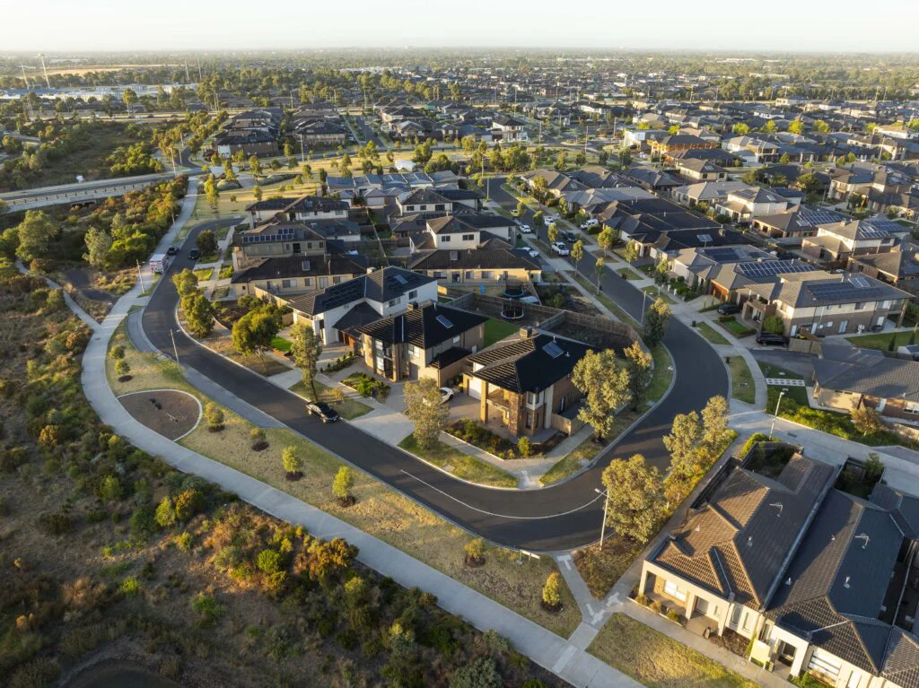 Residential community in Melbourne from above